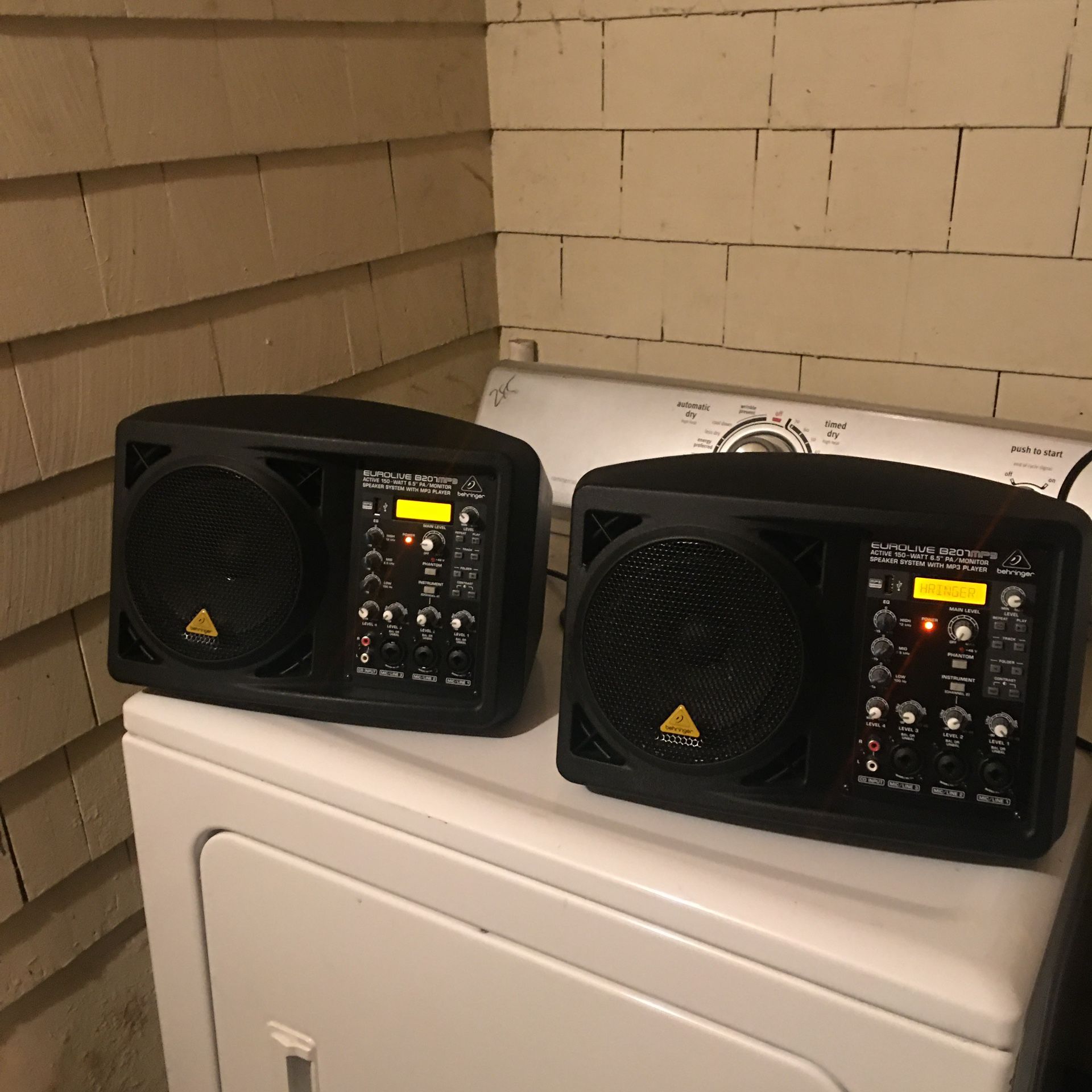 Selling 2 - Behringer Eurolive B207mp3 150W 6.5” PA/Monitor w/mp3