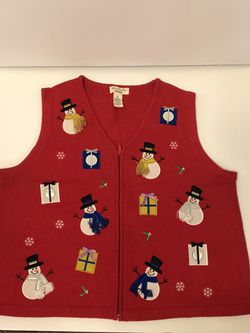 Ladies Snowman Christmas Sweater Vest