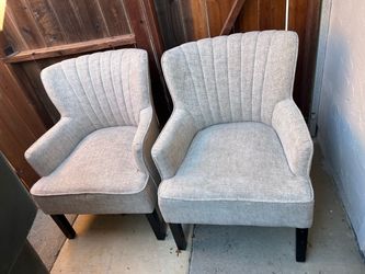 Pair of Channel Back Accent Chairs