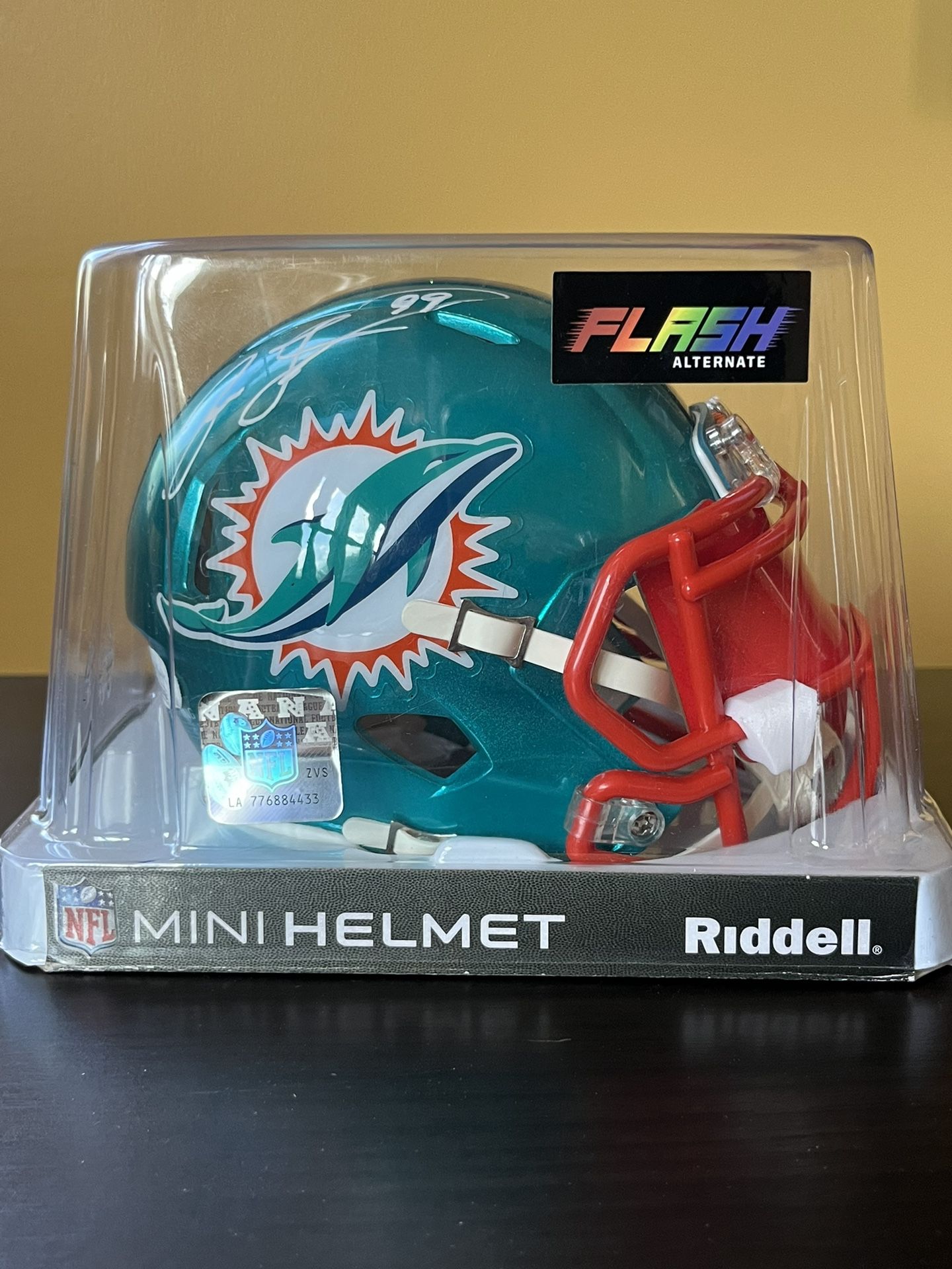 Jason Taylor Autograph Mini Helmet JSA Certified Riddell Flash Alternate Signature Signed Miami Dolphins