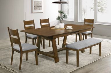 EVERLY DINING TABLE WITH CHAIRS AND BENCH