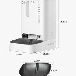 Automatic Cat Dog Feeder with Camera, AI-Powered Motion Capturing, 1080P HD Video with Night Vision, 2.4G WiFi Pet Feeder with 2-Way Audio, Dual Hoppe