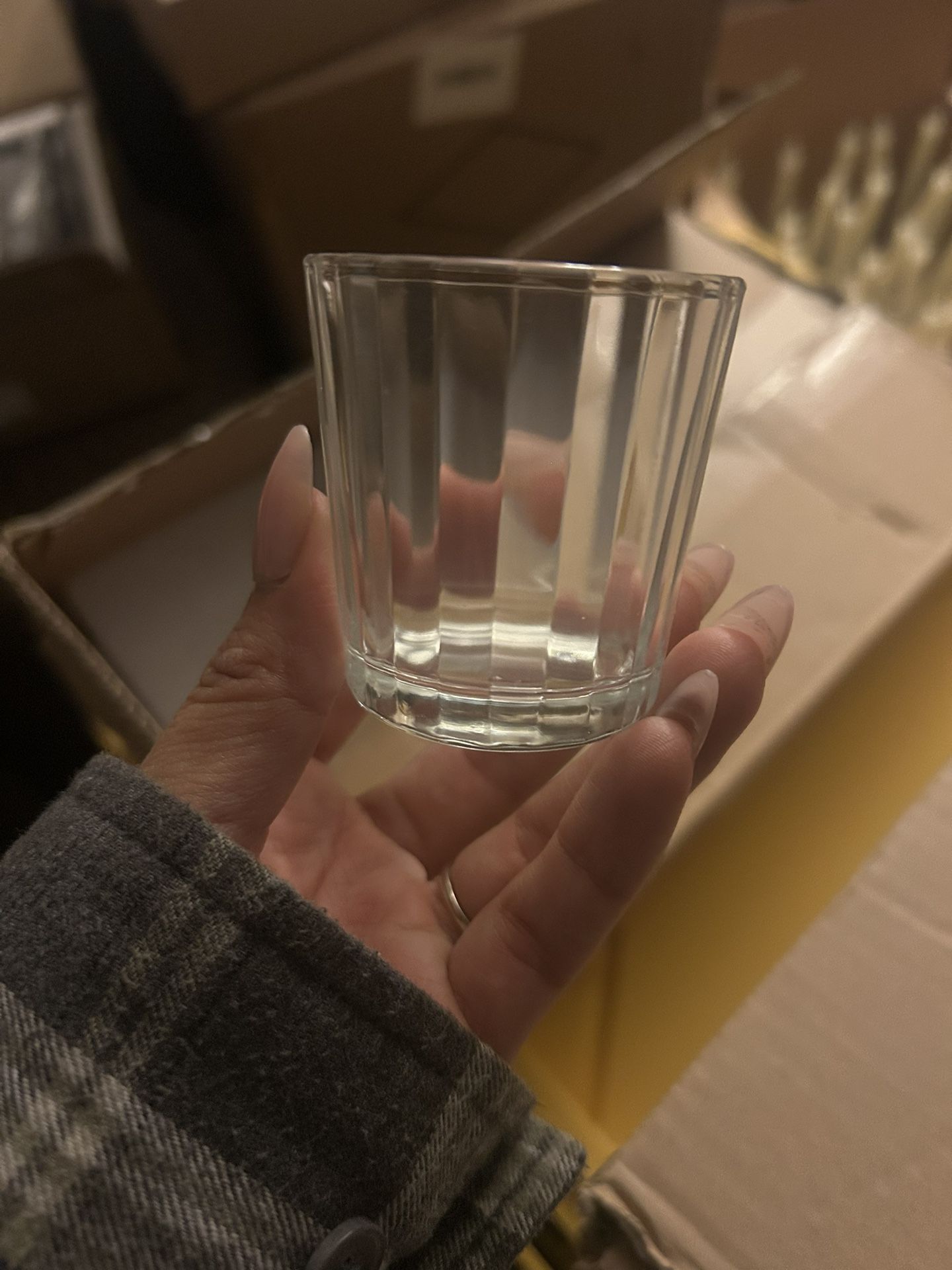 *BRAND NEW NEVER USED* Glass Ribbed Votive Holders