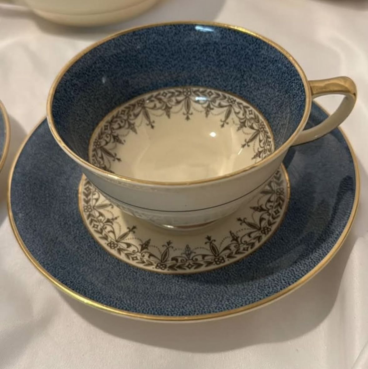 Vintage Johnson brothers china, tea, Demitasse (espresso) cups and saucers, and soup bowls