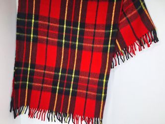 Plaid Merino Throw 1980s