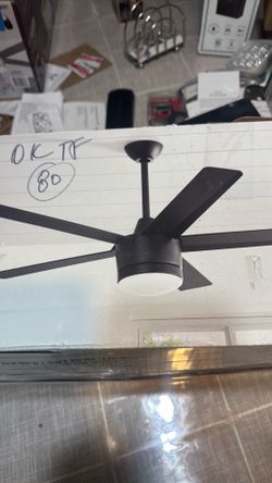 52” MERWRY LED MATTE BLACK FINISH  W REMOTE CEILING FAN NEW