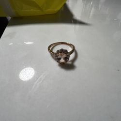 Morganite And Moissanite Engagement Ring 