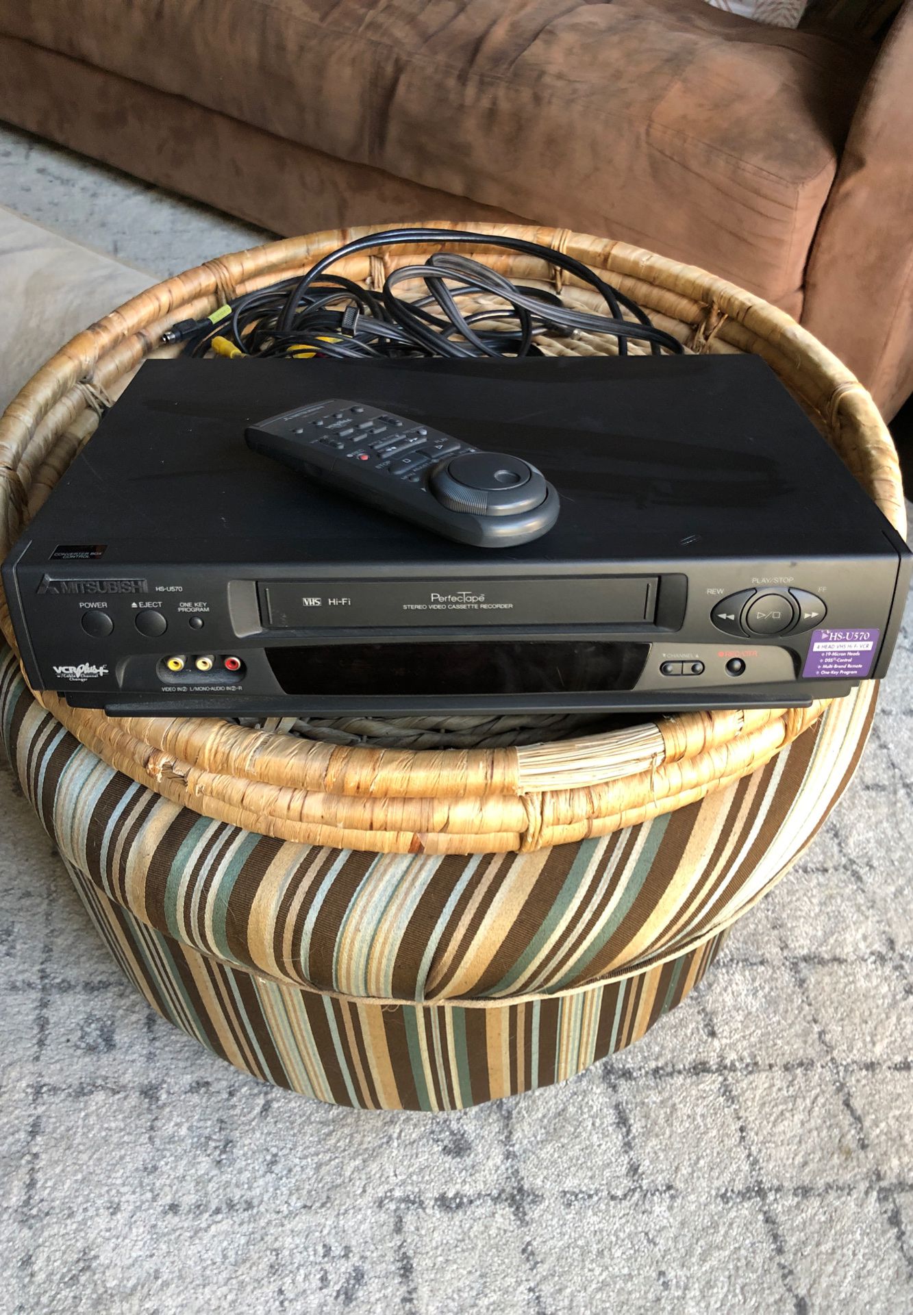 VCR Mitsubishi. Works great. WITH REMOTE and all cables