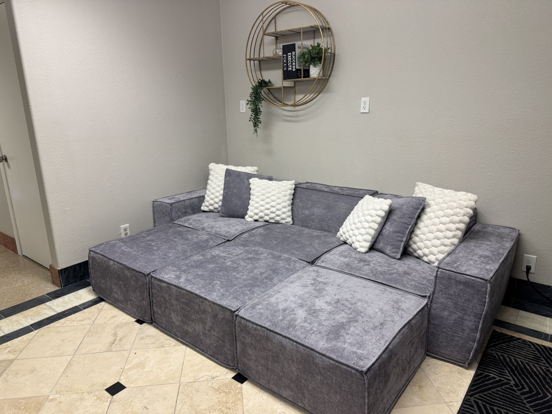 Free Delivery* Like New Lavender Modular Sectional Sofa! #SofaKingLV Couch Couches Grey Gray Sectional Recliners 