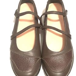 Ladies Brown Leather Comfort Shoes 11