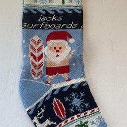 Christmas Stocking Jacks Surfboards Knit  20" RARE FIND New with Tag