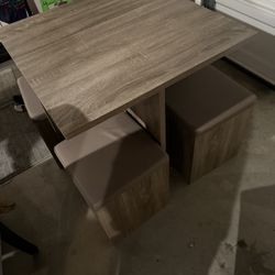 Table With Stools With Storage Space