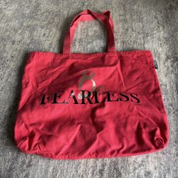 Lancome Summer Tote Canvas Large Beach Bag in Dark Red