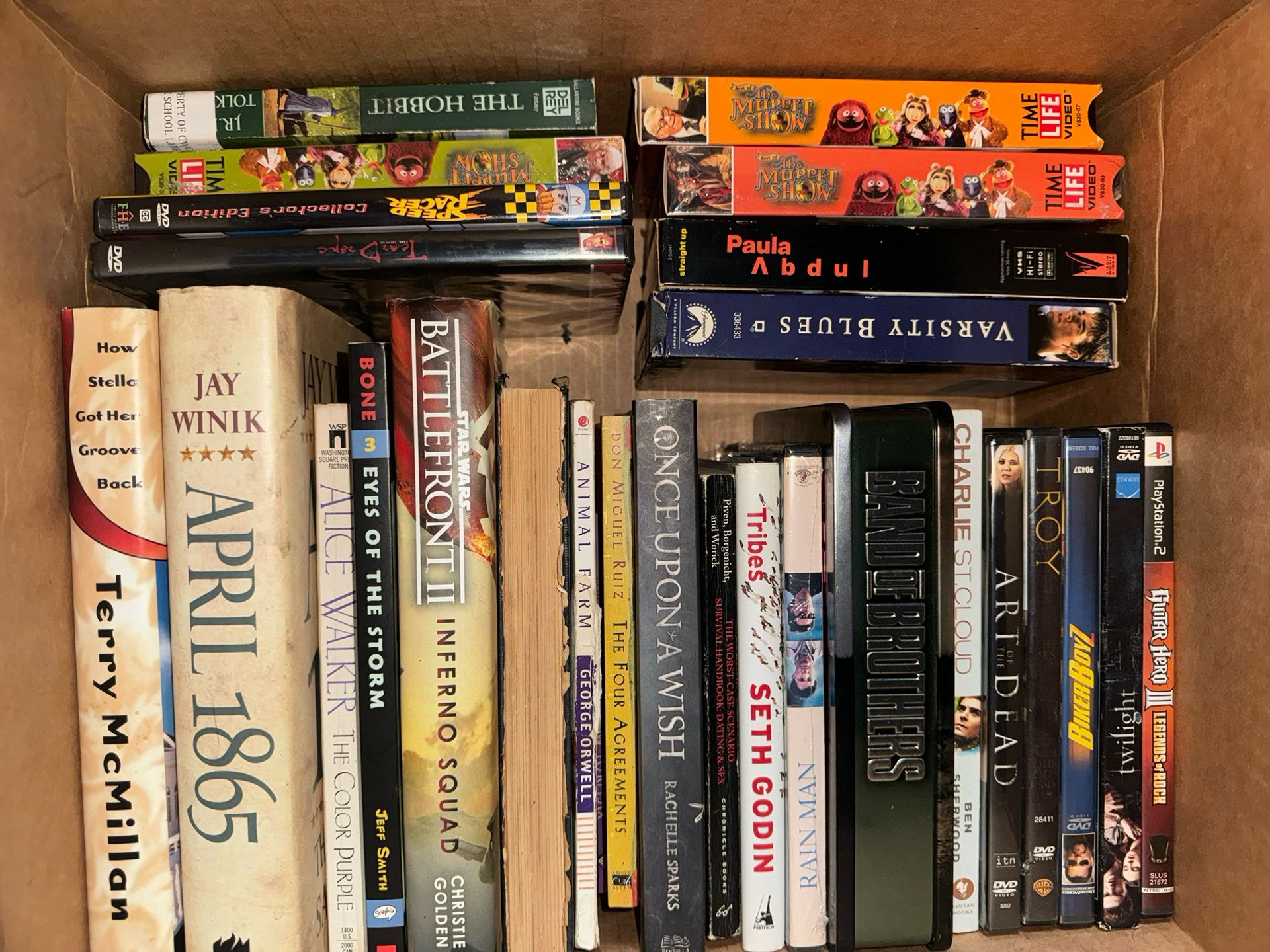 Books. DVDs. VHS. PS2 Game