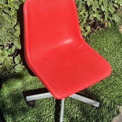 Very Rugged Plastic Chair On Rollers With Chrome Stand For Home Or Office