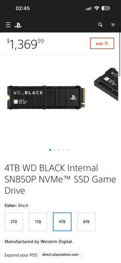 WD_BLACK SN850P 4TB PS5 SSD – New Sealed