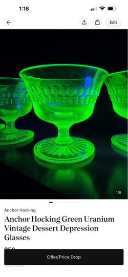 Hawking Vintage Uranium Green Parfait Glasses