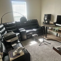 Black Leather Sofa Sectional