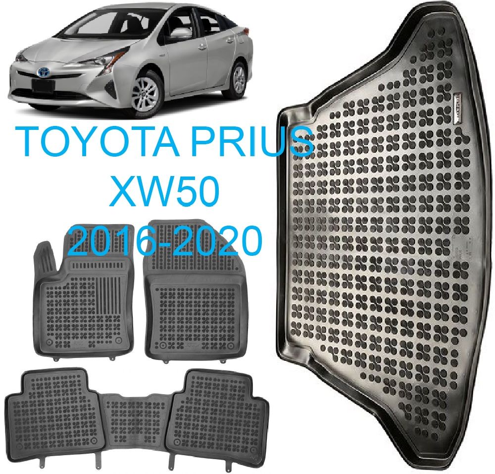 All weather rubber floor mats set for TOYOTA PRIUS XW50 2016-2020