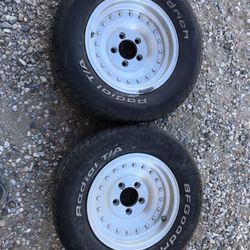 5x4.75 old school 15” rims for classic Chevrolet and other vehicles with that lug pattern they are in great shape and seem to be centerline classic ri