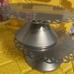 2- Gray Cake/ Treat Stands