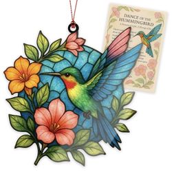 Hummingbird gifts, hummingbird gifts for women, Humming bird ornament, for mothers day, Christmas ornament 2025, Suncatcher Effect stained glass windo