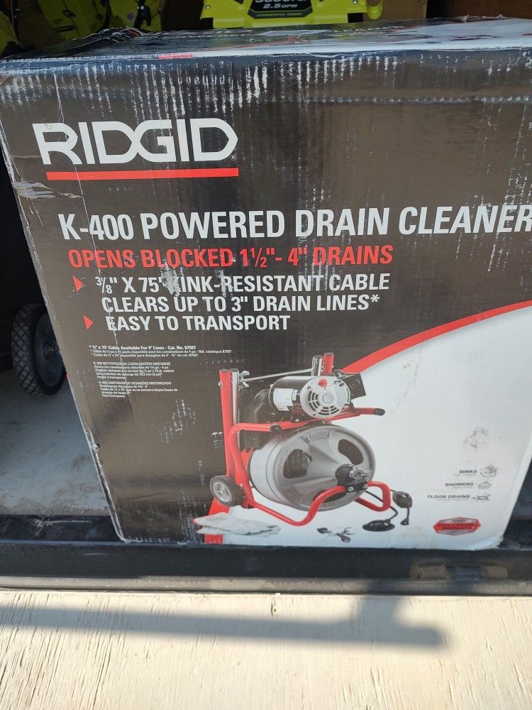 New Ridged K-400 Electric Powered Drain Cleaner