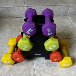 Light Weight Dumbbell Set With Stand 