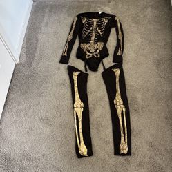 Skeleton (Gold) bodysuit Halloween costume size XS extra small 