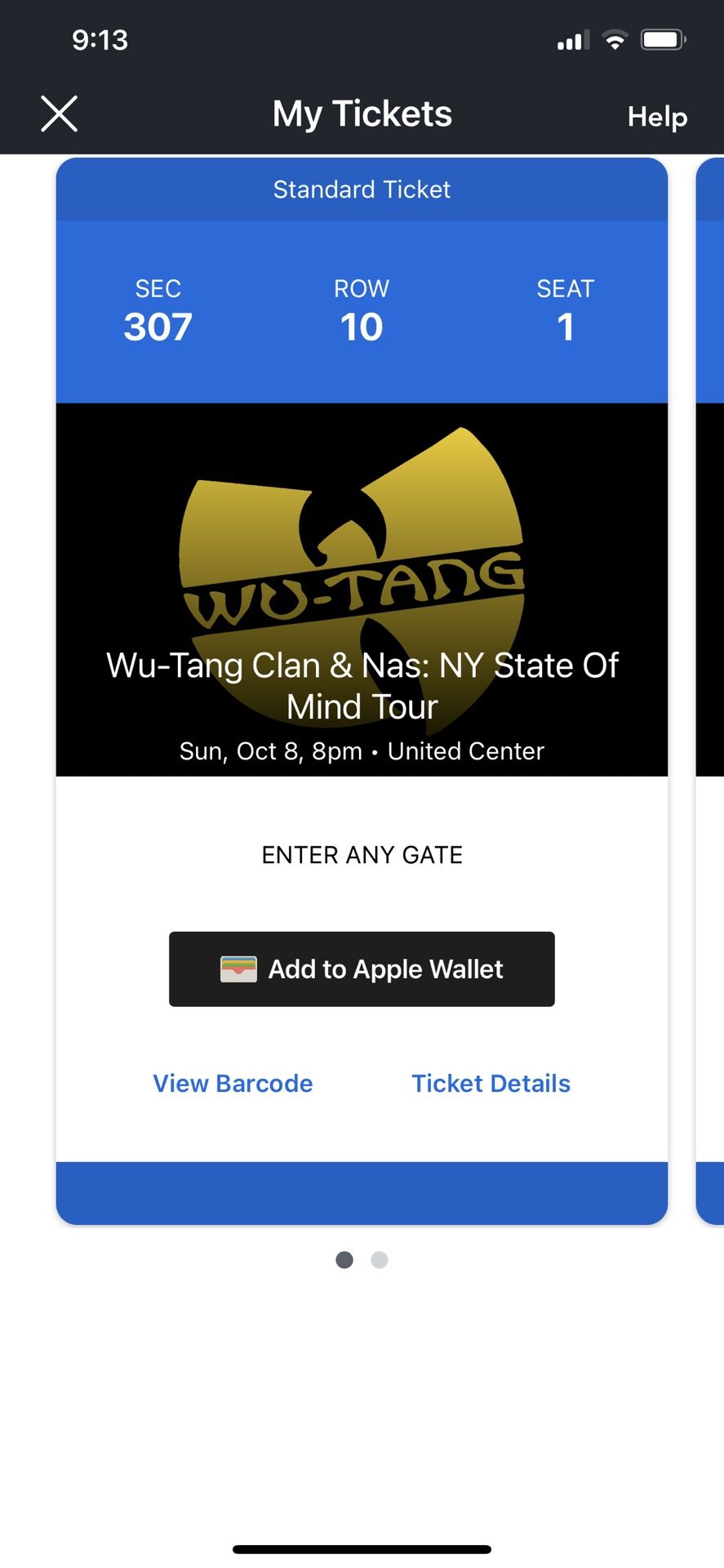 WU-TANG/ NAS TICKETS