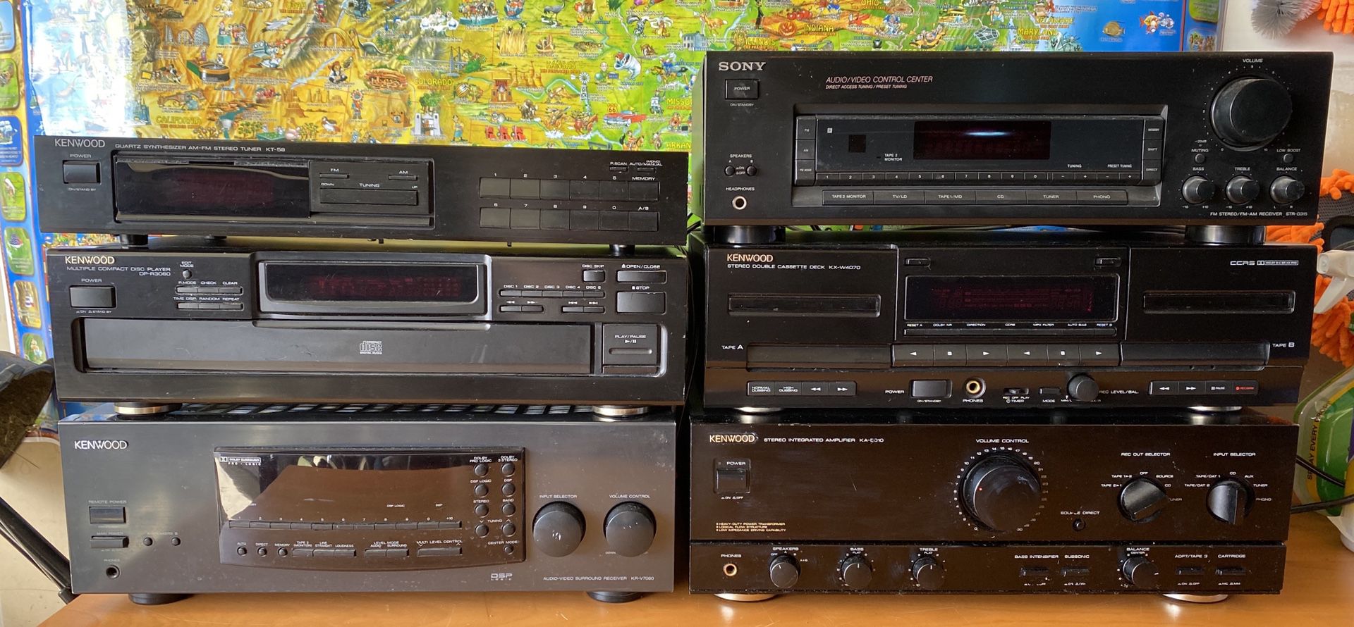 Kenwood Amp, Amp/Receiver, Tuner, CD, Cassette, Sony Receiver