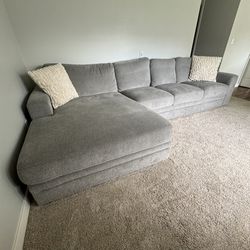 Gray Sectional Sofa -Seats Six