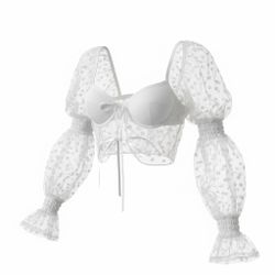 Sugar Thrillz Dolls Kill Sheer Flower Corset Top White Spring Break Small NEW