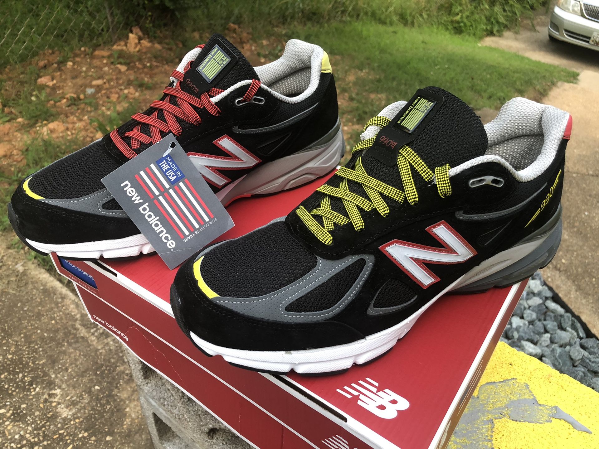 NIB New Balance 990v4 Made in USA Running Shoes Black M990DMVB Men's Size 12 D 990v4