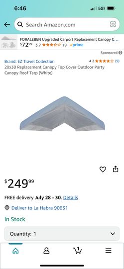 20x30 Party Tarp With Balance