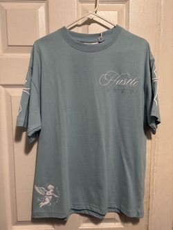 Hustle Graphic T-Shirt Light Blue