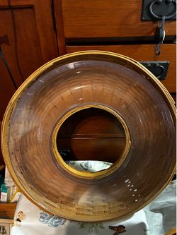 Authentic Longaberger Handwoven Wreath Basket with Protector