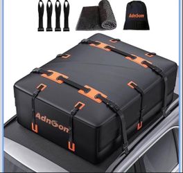 21 Cubic Car Luggage Carrier Roof Bag, ADNOOM Waterproof Rooftop Cargo Carrier, Tearproof Roof Luggage Carrier for Long Trip, Weatherproof Soft-Shell