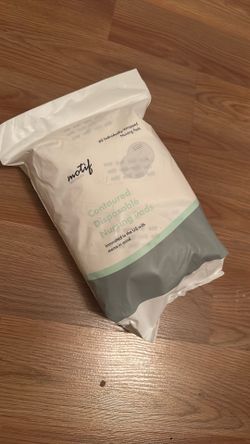 Motif Medical Disposable Nursing Pads 60ct White Non-Slip Dual Adhesive Strips - Contoured Three-Dimensional Fit - 60 Individually Wrapped Daily Pads