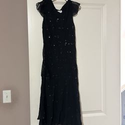 Girls Maxi  Dress Black Sequence 