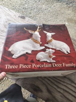 Deer Porcelain Christmas Figure 