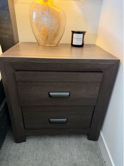 Set of 2 Living Spaces Nightstands – Dark Wood