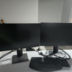 24 Inch Rotating Dell Monitors - Set Of 2
