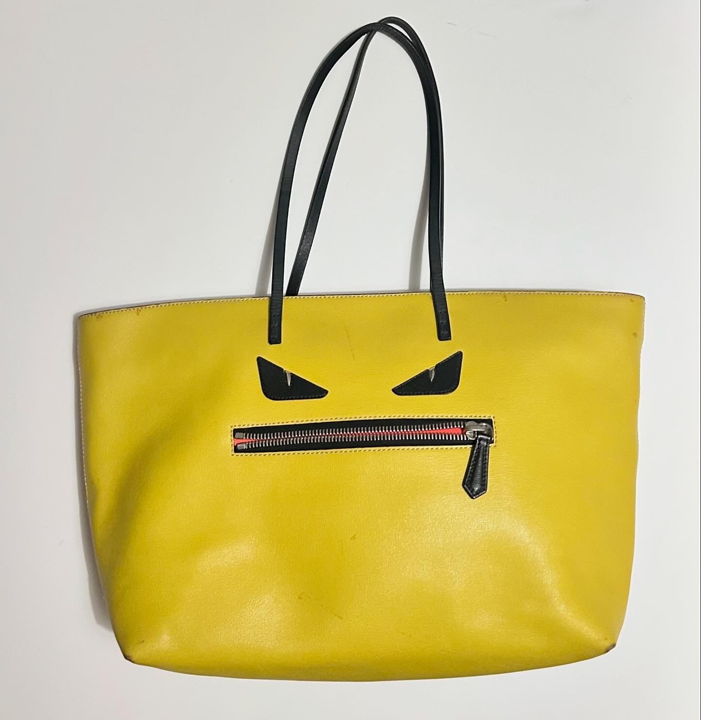 Fendi Monster Roll Tote Yellow