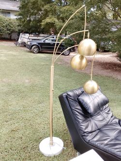 Span 3-head metal gold brass colored floor lamp