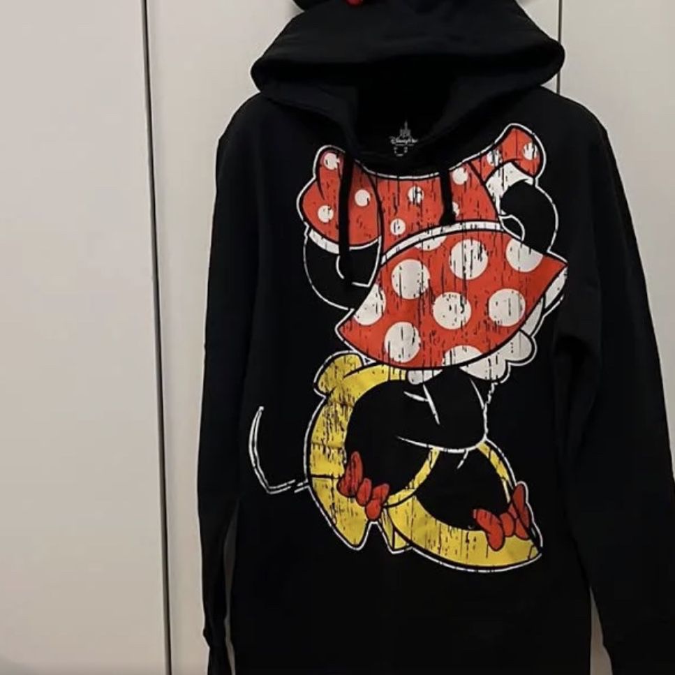 Disney Minnie Mouse Sweatshirt With Ears And Bow, Vintage 