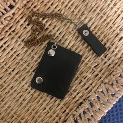 Black Leather Wallet With  Chain $4