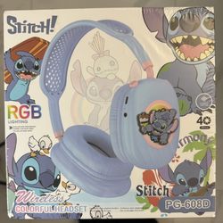 Stitch - Bluetooth Wireless Headphones (RGB Lighting) Black, Blue, Purple & pink Available)