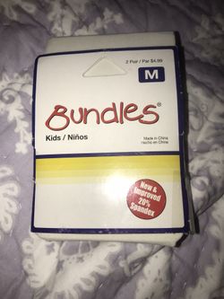 New Bundles Girls Set of 2 Off White Tights sizeM