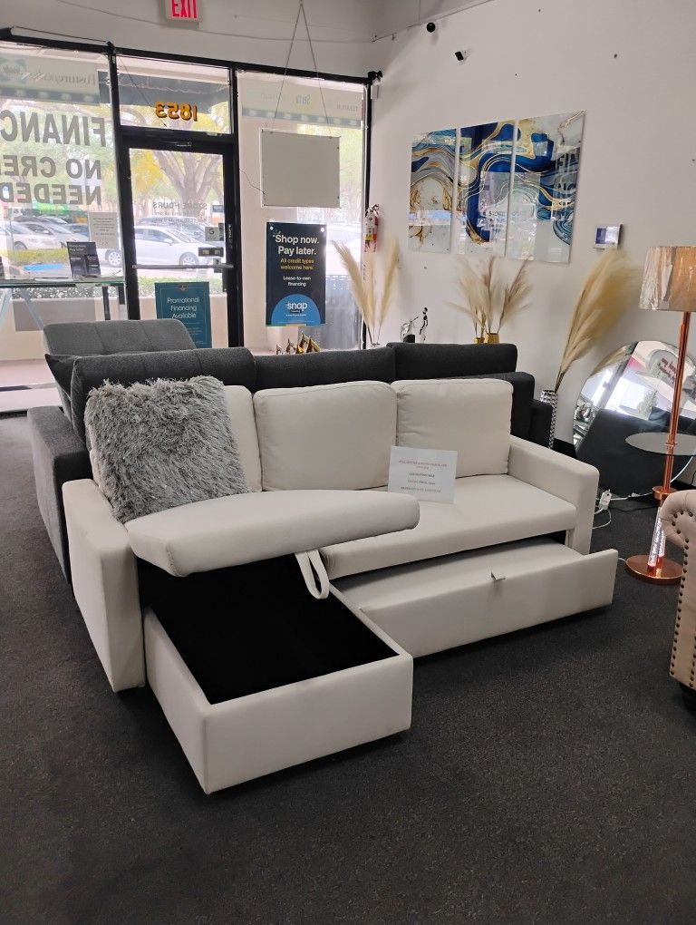Pull Out Sofa Bed With Chaise And Storage